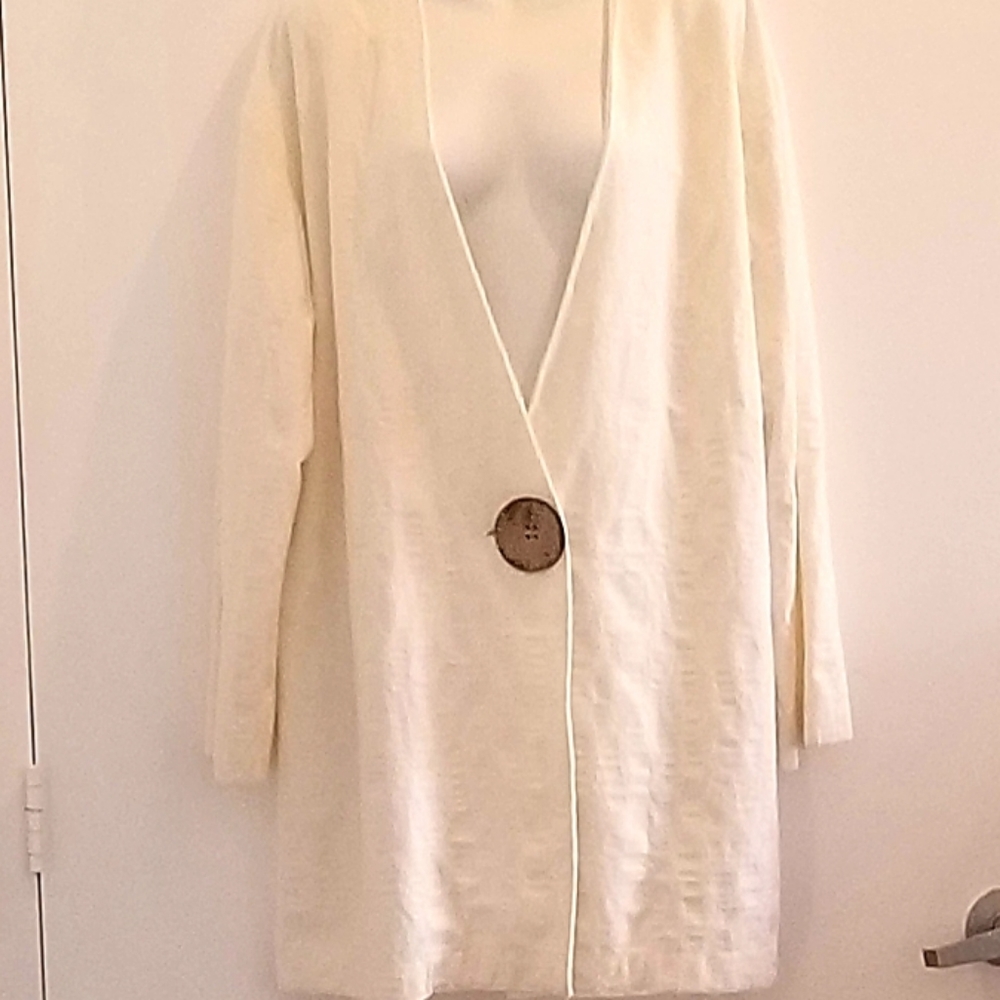 NWT ZARA  Cream One Button Jacket Dress
